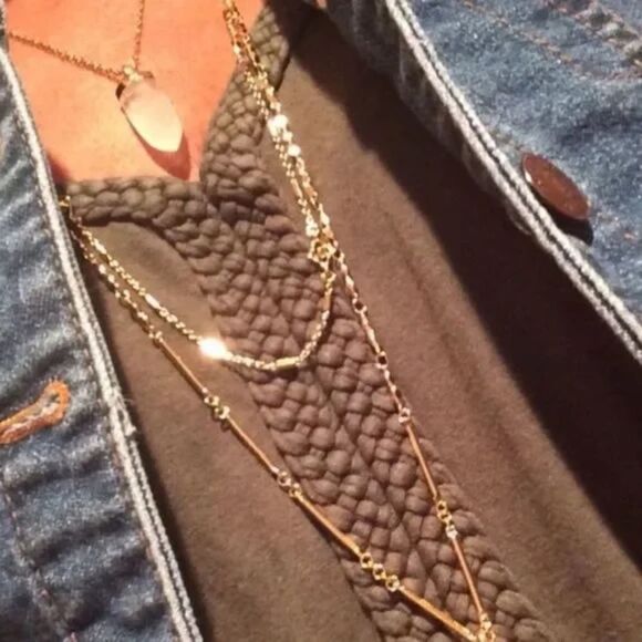 stella & dot ~ aria layering pendant necklace ~ gold crystal - Picture 8 of 12